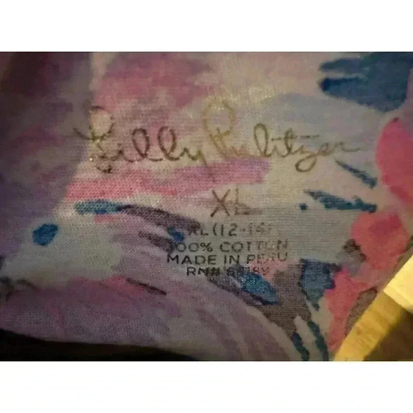 Lilly Pulitzer Dress Girls Sz XL 12-14 Mini Lula Mr Peacock Blue Tweethearts - Picture 3 of 3
